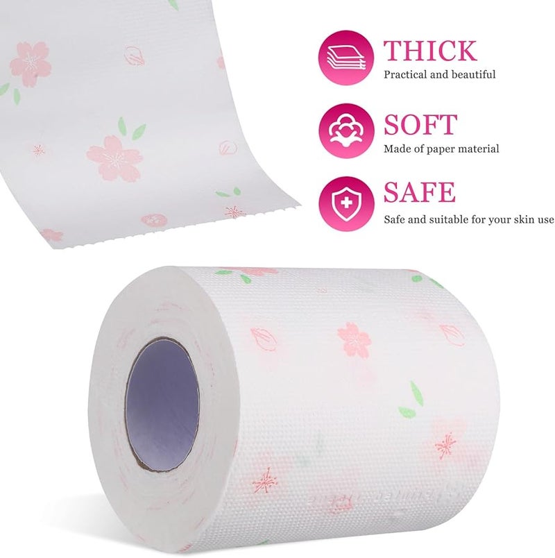 GARVALON Floral Printed Pink Toilet Paper Rolls 4 Pack Bathroom Tissue Home Office - Image 5